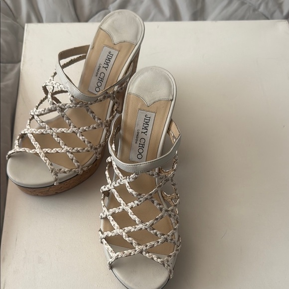 Jimmy Choo Cream Wedges Elegant Design - Picture 4 of 5